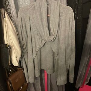 Cable & gauge plus size 1xl open drape front cardigan knit sweatshirt sweater